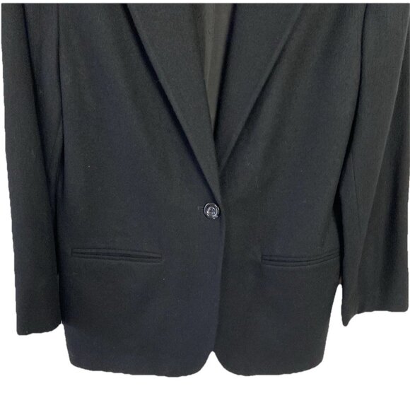 Sag Harbor Wool Blazer Jacket Coat  Size 8 M Black Button Woolmark Lined Notched - Picture 6 of 6